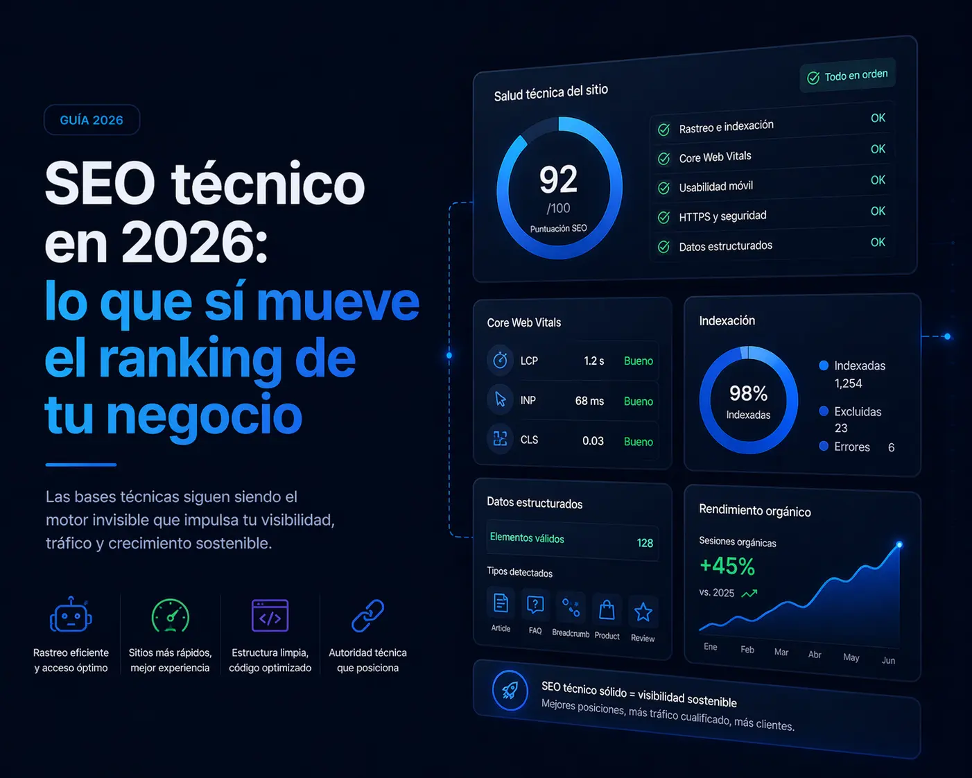 SEO técnico en 2026: lo que sí mueve el ranking de tu negocio